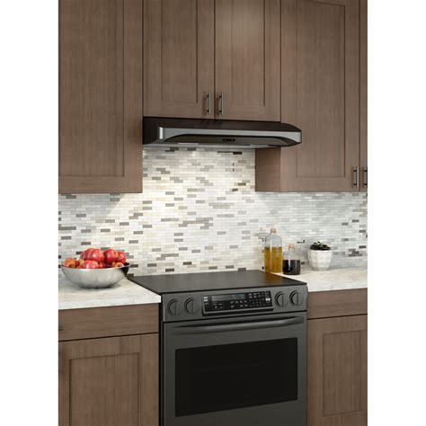 black stainless steel range hood under cabinet|us cabinet depot black hood.